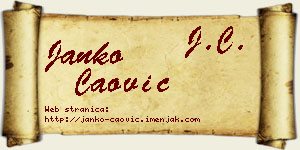 Janko Čaović vizit kartica
